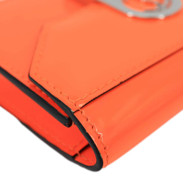 CHRISTIAN LOUBOUTIN Mini Elisa Patent Leather Card Holder Orange