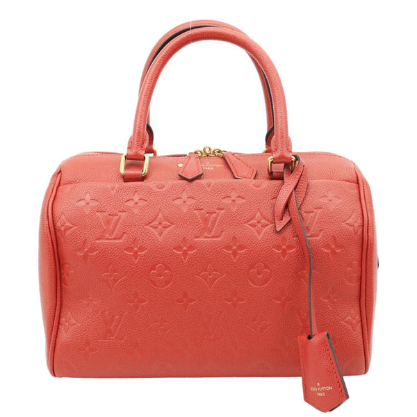 LOUIS VUITTON Speedy 25 Bandouliere Monogram Empreinte Leather Crossbody Bag Red