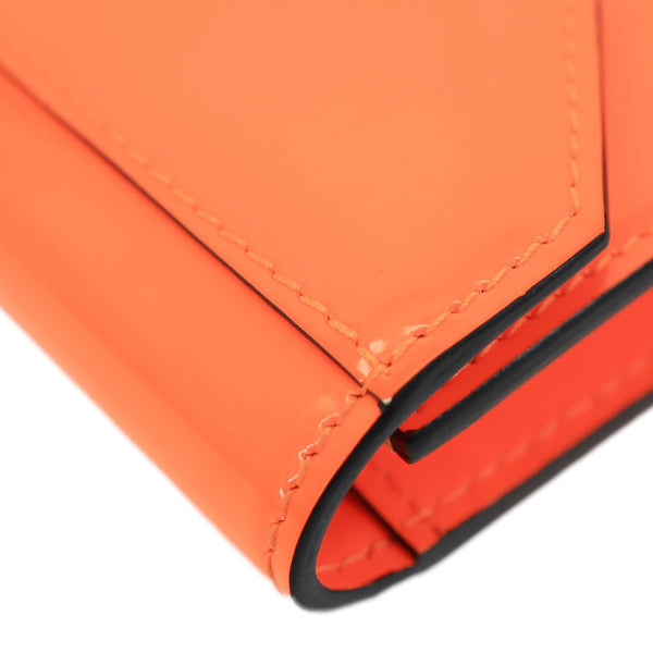 CHRISTIAN LOUBOUTIN Mini Elisa Patent Leather Card Holder Orange
