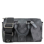 LOUIS VUITTON Keepall 25 Bandouliere Monogram Eclipse Reverse Canvas Crossbody Bag Black
