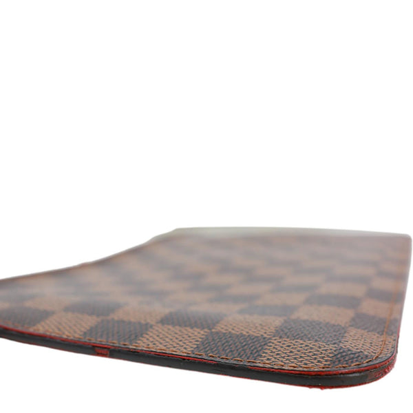 LOUIS VUITTON Neverfull Damier Ebene Pochette Wristlet Brown