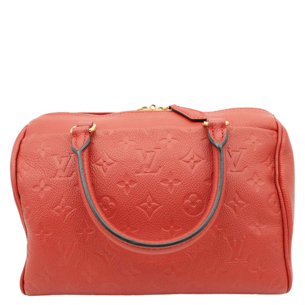 LOUIS VUITTON Speedy 25 Bandouliere Monogram Empreinte Leather Crossbody Bag Red