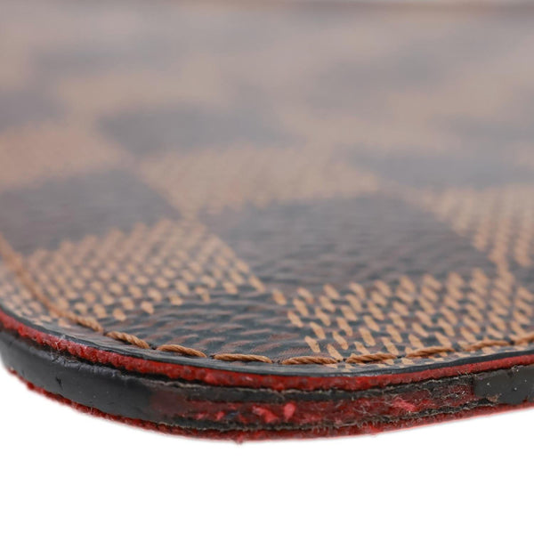 LOUIS VUITTON Neverfull Damier Ebene Pochette Wristlet Brown
