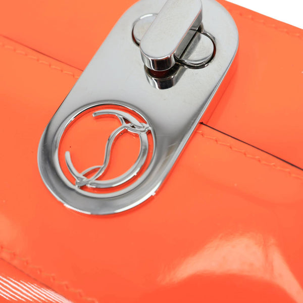 CHRISTIAN LOUBOUTIN Mini Elisa Patent Leather Card Holder Orange
