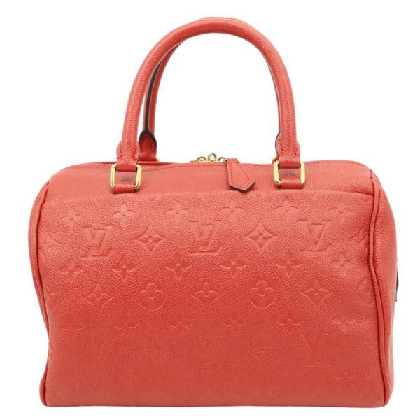 LOUIS VUITTON Speedy 25 Bandouliere Monogram Empreinte Leather Crossbody Bag Red