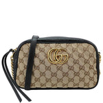 GUCCI Marmont Small Monogram Canvas Crossbody Camera Bag Beige 447632