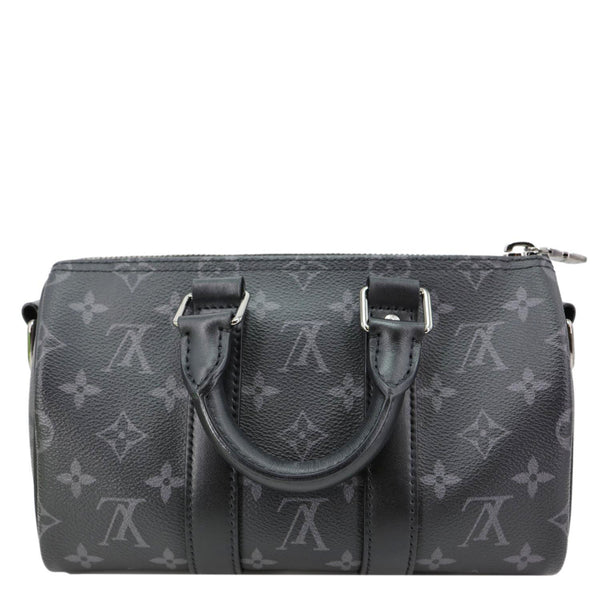 LOUIS VUITTON Keepall 25 Bandouliere Monogram Eclipse Reverse Canvas Crossbody Bag Black