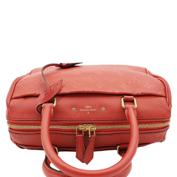 LOUIS VUITTON Speedy 25 Bandouliere Monogram Empreinte Leather Crossbody Bag Red