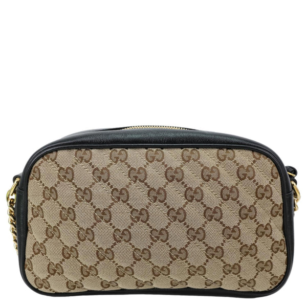 GUCCI Marmont Small Monogram Canvas Crossbody Camera Bag Beige 447632