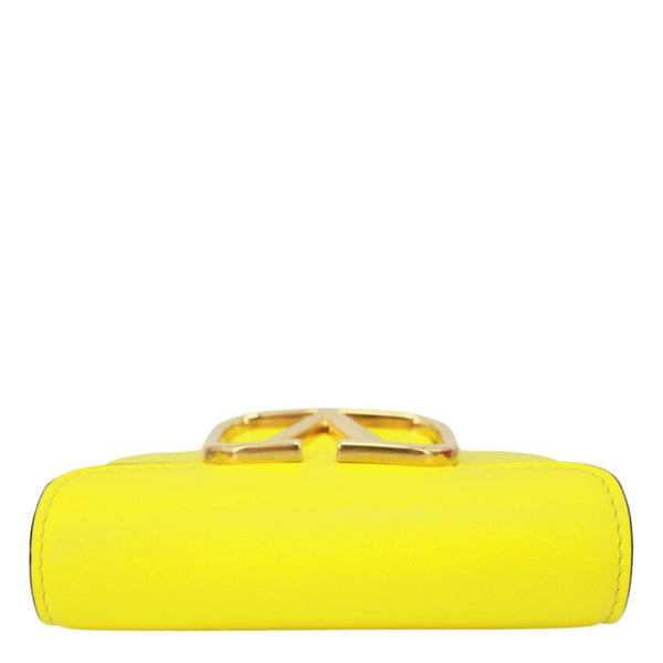 VALENTINO Garavani Loco V Logo Calfskin Leather Shoulder Bag Yellow