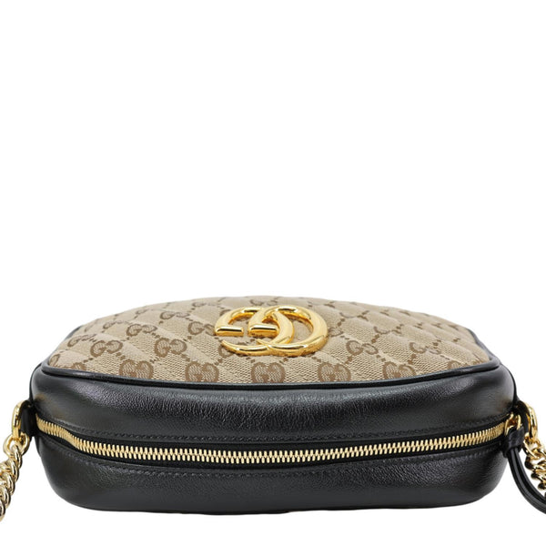 GUCCI Marmont Small Monogram Canvas Crossbody Camera Bag Beige 447632