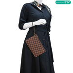 LOUIS VUITTON Neverfull Damier Ebene Pochette Wristlet Brown