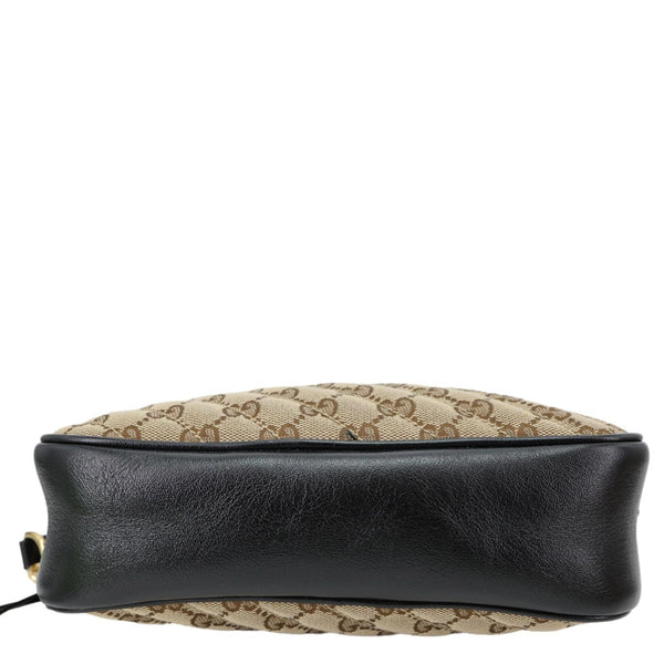 GUCCI Marmont Small Monogram Canvas Crossbody Camera Bag Beige 447632