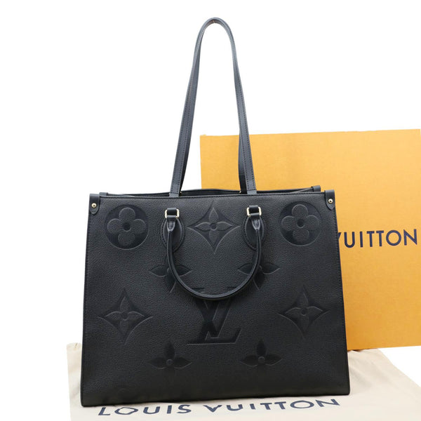 LOUIS VUITTON Onthego GM Giant Monogram Empreinte Shoulder Bag Black