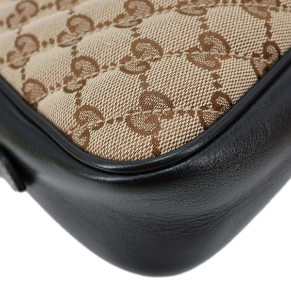 GUCCI Marmont Small Monogram Canvas Crossbody Camera Bag Beige 447632