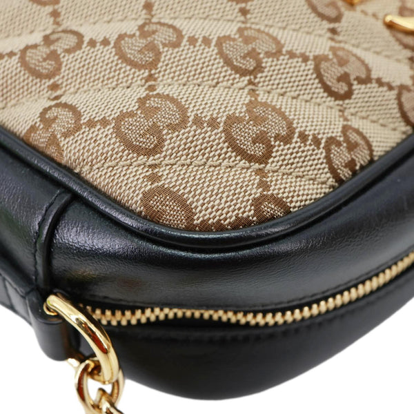 GUCCI Marmont Small Monogram Canvas Crossbody Camera Bag Beige 447632