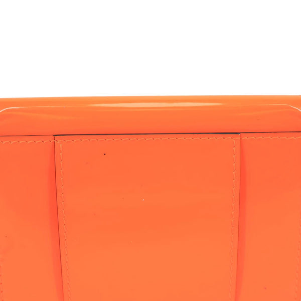 CHRISTIAN LOUBOUTIN Mini Elisa Patent Leather Card Holder Orange