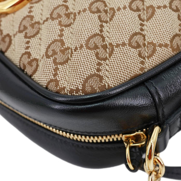 GUCCI Marmont Small Monogram Canvas Crossbody Camera Bag Beige 447632