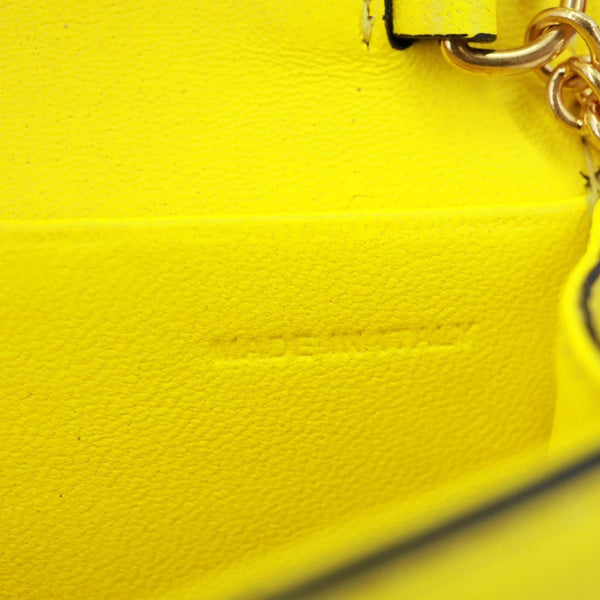 VALENTINO Garavani Loco V Logo Calfskin Leather Shoulder Bag Yellow
