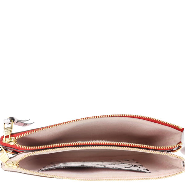 LOUIS VUITTON Double Zip Pochette Giant Monogram Jungle Crossbody Bag Red