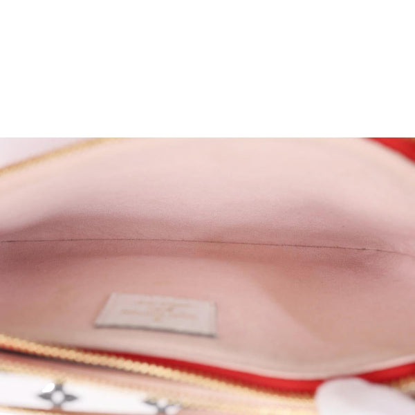 LOUIS VUITTON Double Zip Pochette Giant Monogram Jungle Crossbody Bag Red