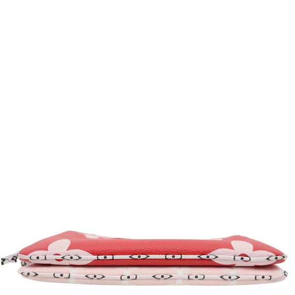 LOUIS VUITTON Double Zip Pochette Giant Monogram Jungle Crossbody Bag Red