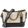 CHANEL Gabrielle Small Quilted Aged Lambskin Leather Crossbody Bag Black