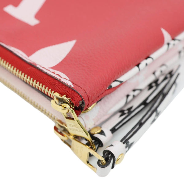 LOUIS VUITTON Double Zip Pochette Giant Monogram Jungle Crossbody Bag Red