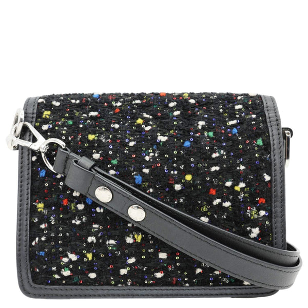 LOUIS VUITTON Dauphine Mini Tweed Sequins Crossbody Bag Black