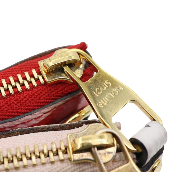 LOUIS VUITTON Double Zip Pochette Giant Monogram Jungle Crossbody Bag Red