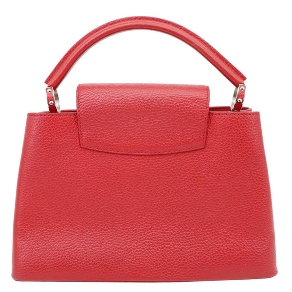 LOUIS VUITTON Capucines MM Taurillon Leather Satchel Bag Red
