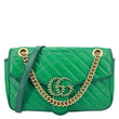 GUCCI GG Marmont Torchon Small Matelasse Calfskin Leather Shoulder Bag Green 443497