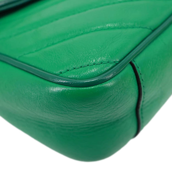 GUCCI GG Marmont Torchon Small Matelasse Calfskin Leather Shoulder Bag Green 443497
