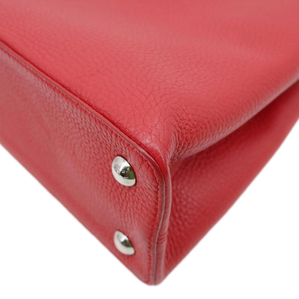LOUIS VUITTON Capucines MM Taurillon Leather Satchel Bag Red