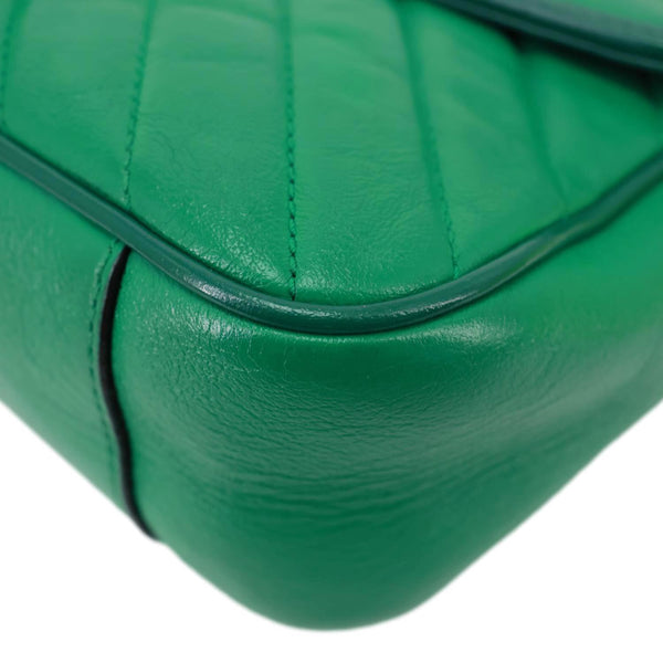 GUCCI GG Marmont Torchon Small Matelasse Calfskin Leather Shoulder Bag Green 443497