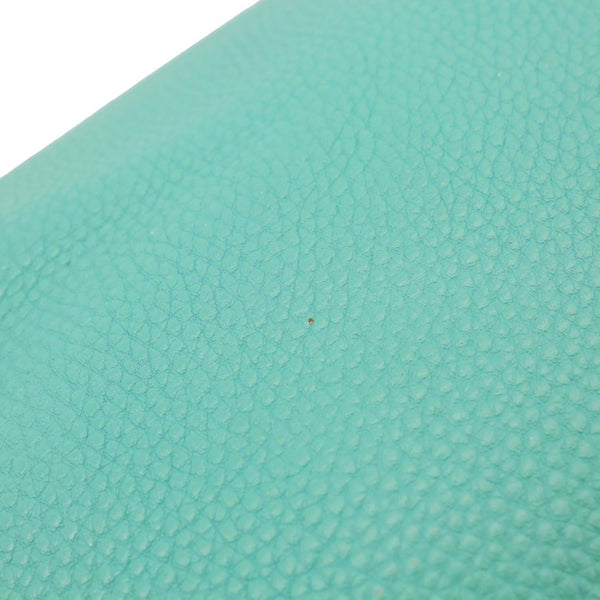 PRADA Vitello Daino Side Zip Leather Shopping Tote Bag Turquoise