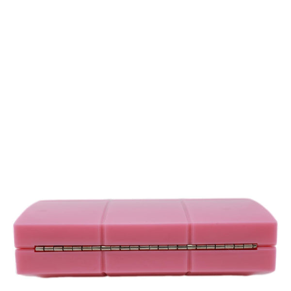 CHANEL Minaudiere Choco Bar Leather Clutch Pink
