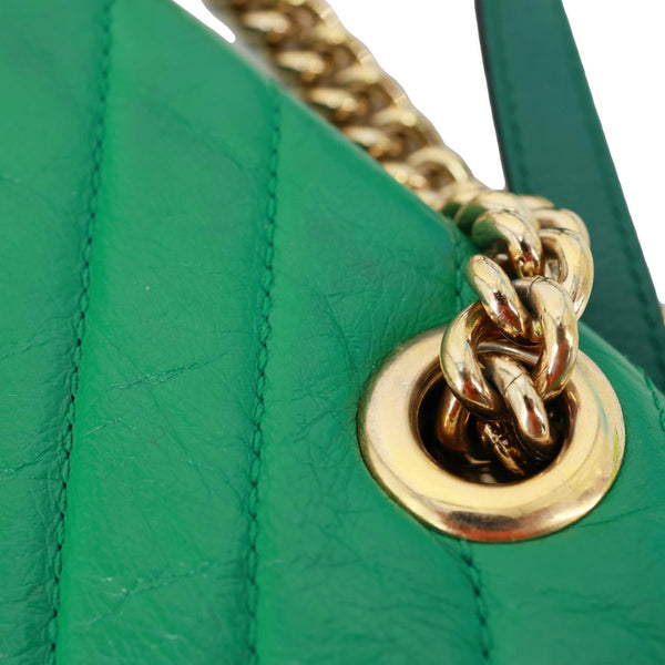 GUCCI GG Marmont Torchon Small Matelasse Calfskin Leather Shoulder Bag Green 443497