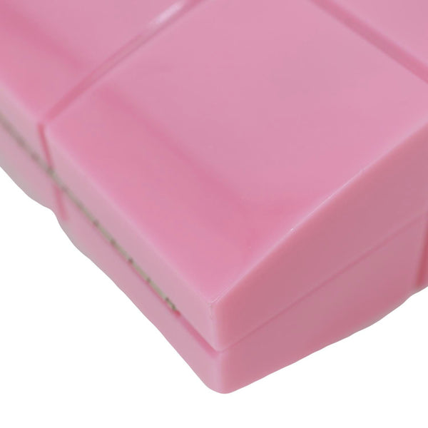 CHANEL Minaudiere Choco Bar Leather Clutch Pink