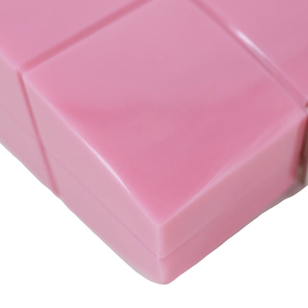 CHANEL Minaudiere Choco Bar Leather Clutch Pink