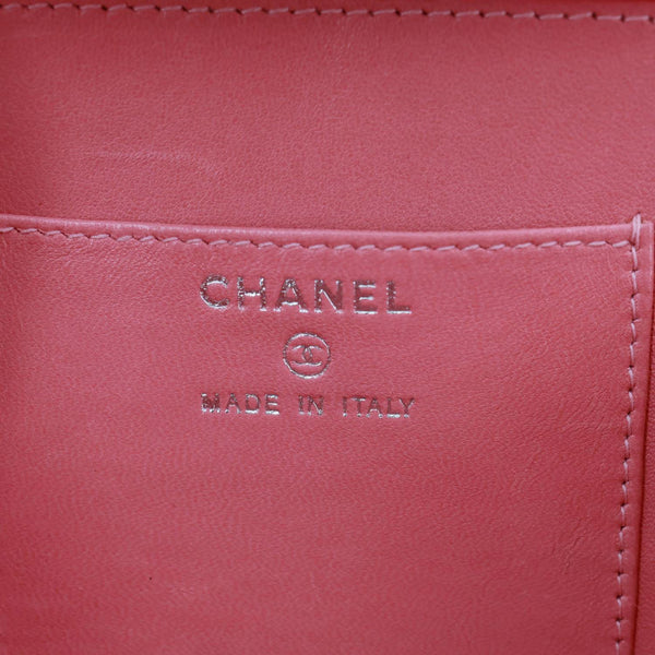 CHANEL Minaudiere Choco Bar Leather Clutch Pink