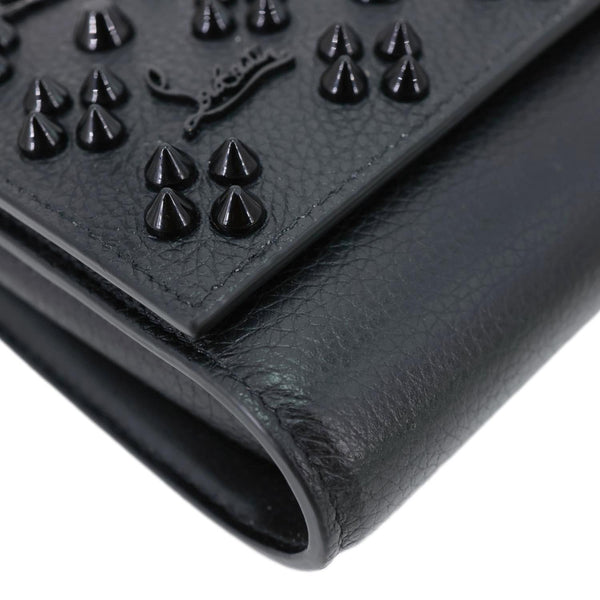 CHRISTIAN LOUBOUTIN Paloma Spikes Loubinthesky  Calfskin Leather Crossbody Bag Black