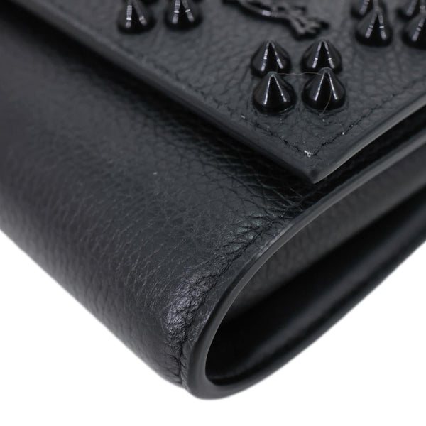 CHRISTIAN LOUBOUTIN Paloma Spikes Loubinthesky  Calfskin Leather Crossbody Bag Black