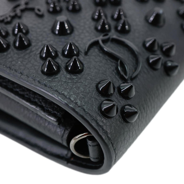 CHRISTIAN LOUBOUTIN Paloma Spikes Loubinthesky  Calfskin Leather Crossbody Bag Black