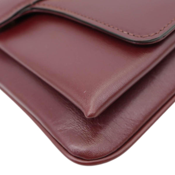 GUCCI Arli Flap Small Vitello Palmellato Lux Leather Crossbody Bag Burgundy 550129