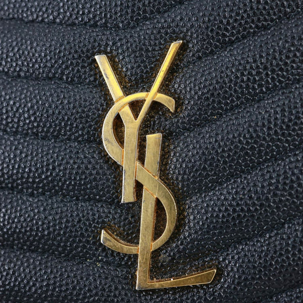 YVES SAINT LAURENT Lou Camera Chevron Leather Crossbody Bag Black