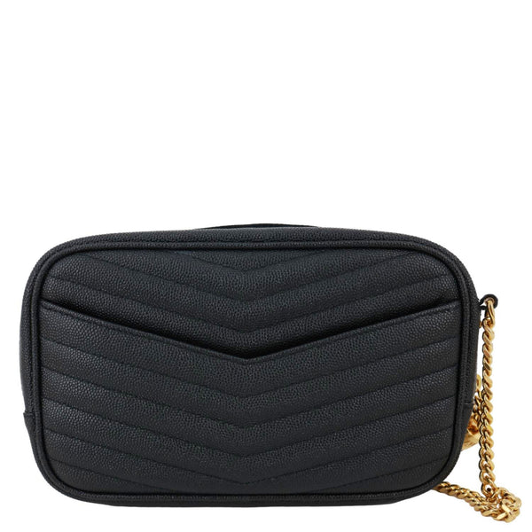 YVES SAINT LAURENT Lou Camera Chevron Leather Crossbody Bag Black