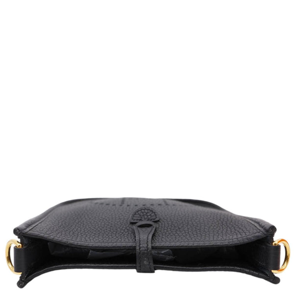 HERMES Evelyne TPM 16 Amazone Clemence Leather Crossbody Bag Black