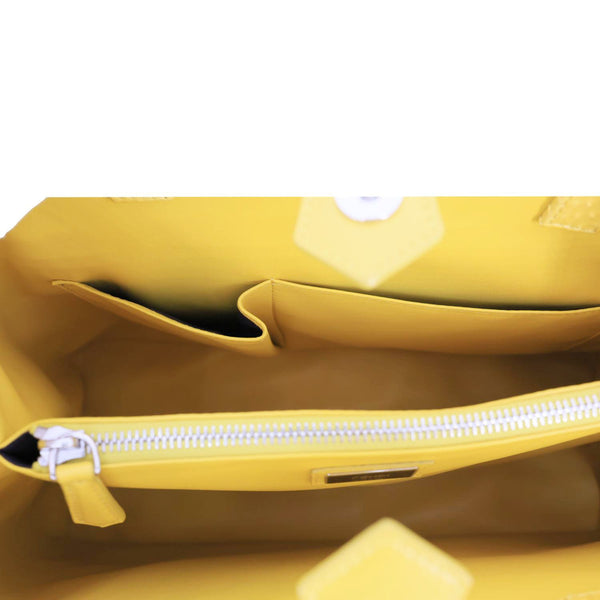 FENDI 2Jours Elite Python Leather Tote Bag Yellow