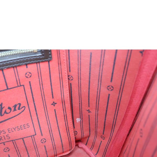 LOUIS VUITTON Neverfull MM Damier Ebene Tote Bag Brown